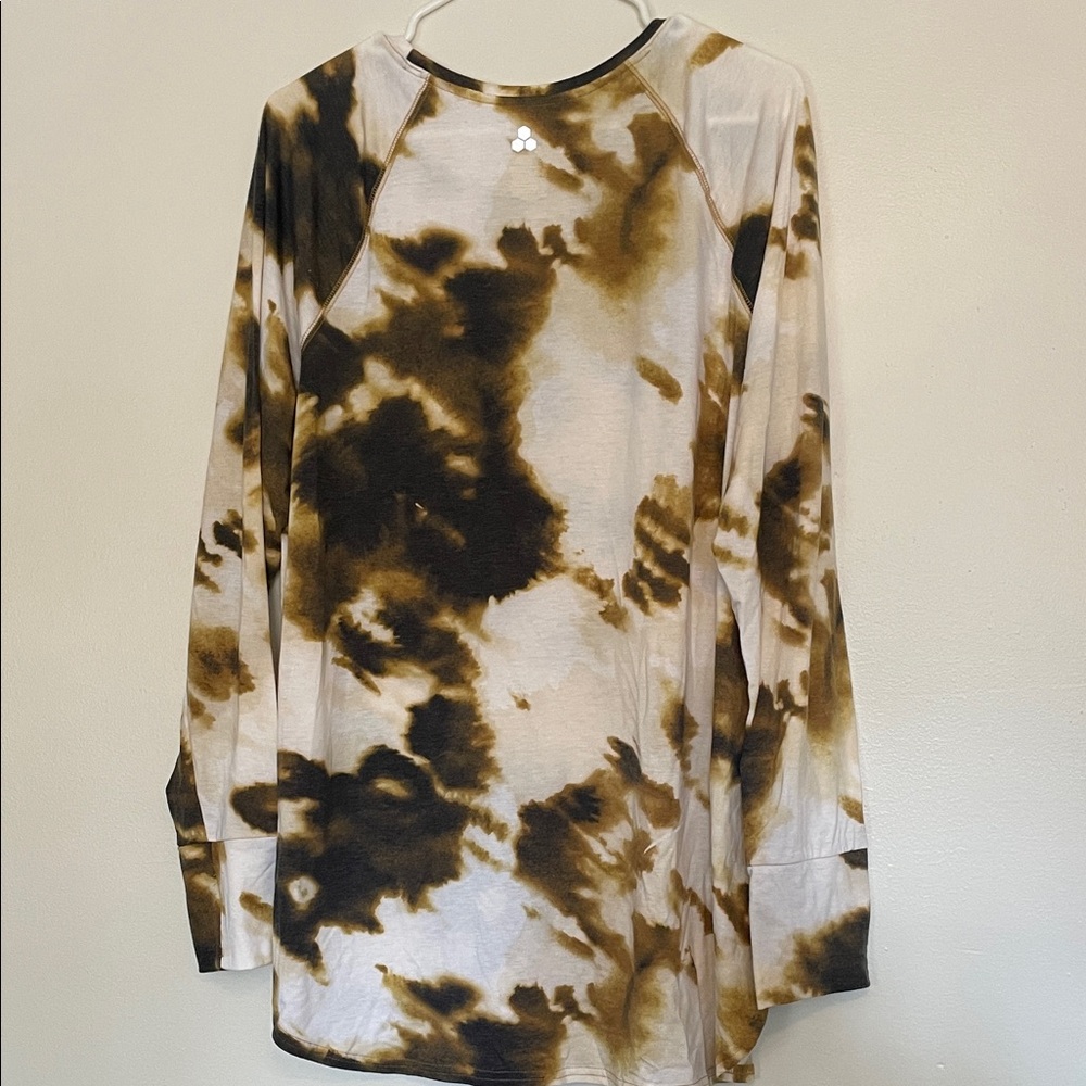 Tek Gear Cream and Brown Tie-Dye Long Sleeve Top - Picture 3 of 4